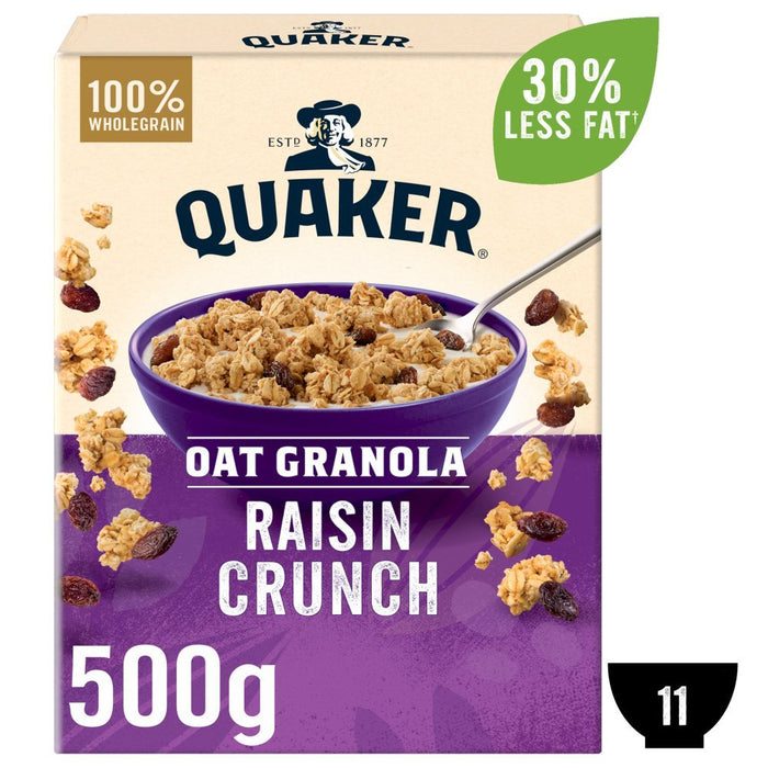 Quaker Oat Raisin Granola Cereal 500g - BritishGram.com
