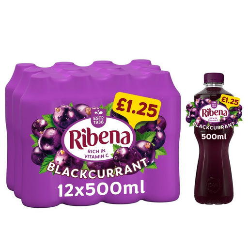 Ribena Blackcurrant Juice Drink 500ml (Case of 12) - BritishGram.com