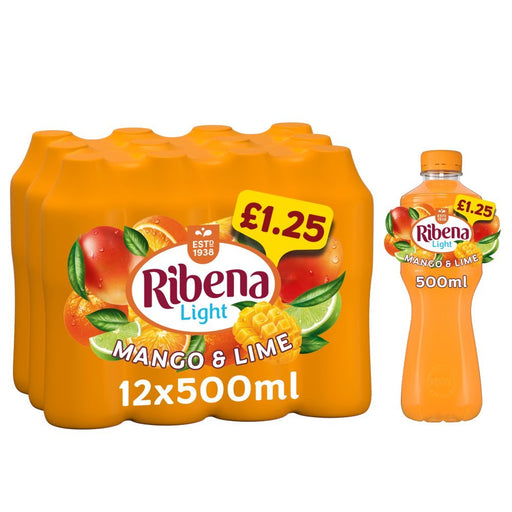 Ribena Mango and Lime Juice Drink Light 500ml PMP (Case of 12) - BritishGram.com