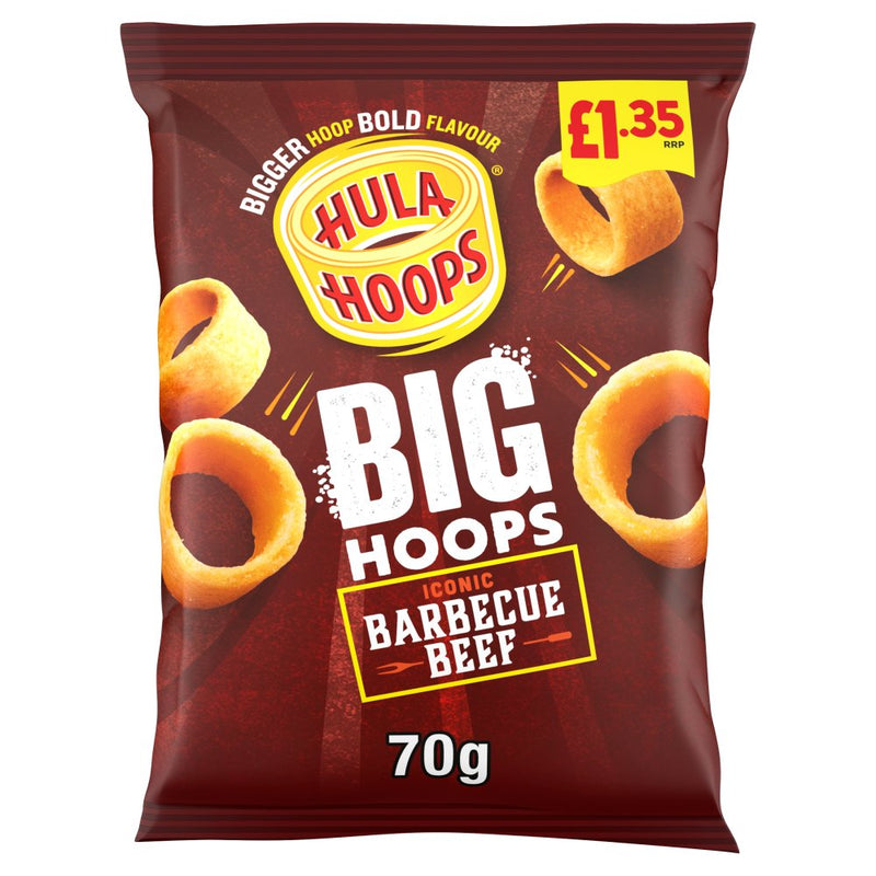 Hula Hoops Big Hoops BBQ Beef Crisps PMP 70g (Box of 20)