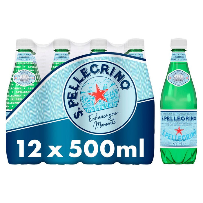 San Pellegrino Sparkling Natural Mineral Water 500ml (Case of 12) - BritishGram.com