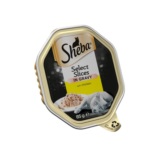 Sheba Select Slices Cat Food Tray with Chicken in Gravy 85g (Case of 22) - BritishGram.com