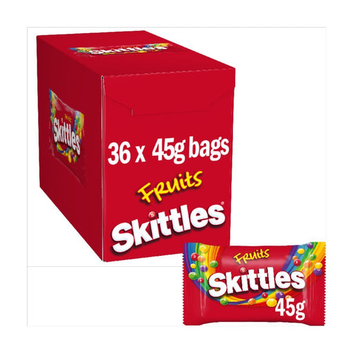 Skittles Sweets Fruit Bag 45g (Box of 36) - BritishGram.com