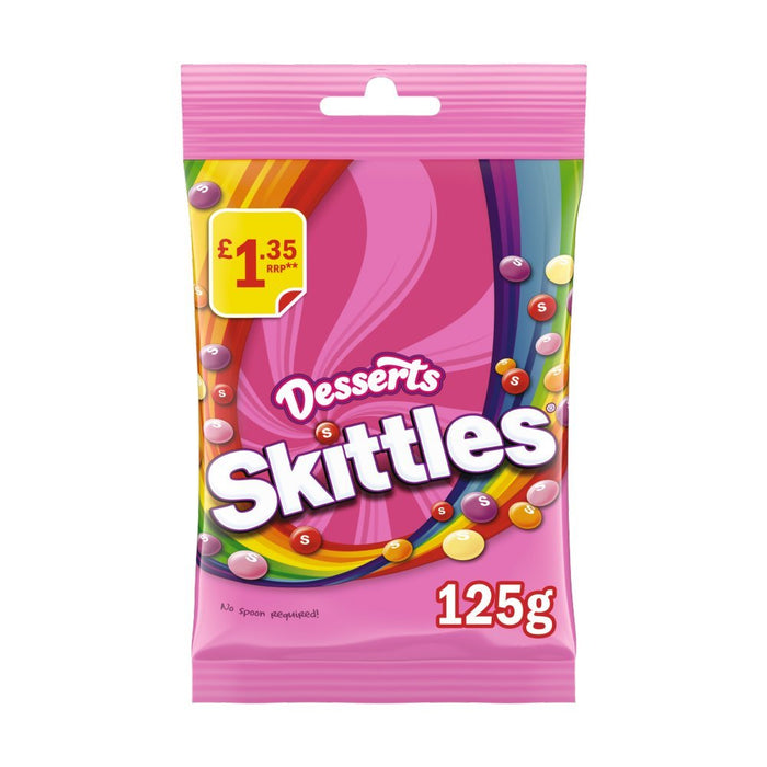 Skittles Vegan Sweets Dessert Flavoured Treat Bag 125g (Box of 12) - BritishGram.com