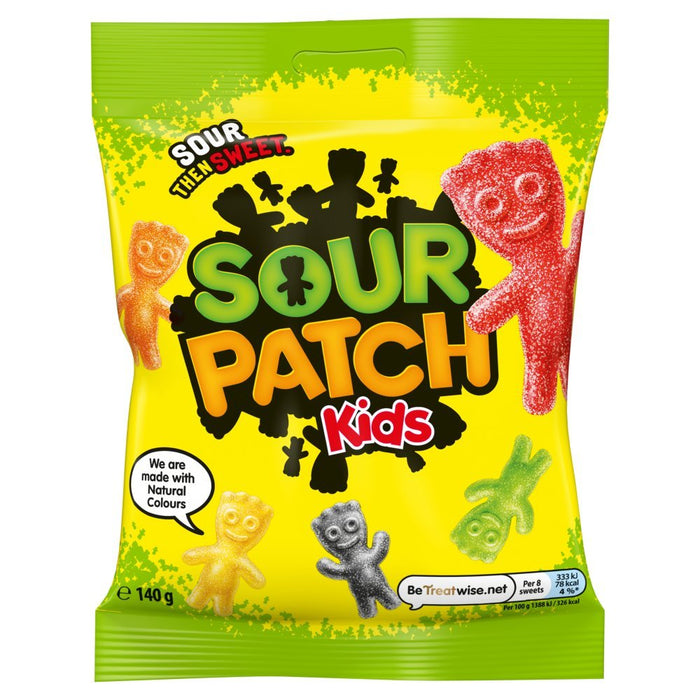Sour Patch Kids Sweets Bag 130g (Box of 8) - BritishGram.com