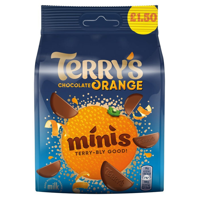 Terry's Chocolate Orange Minis Chocolate Bag, 95g (Box of 10) - BritishGram.com