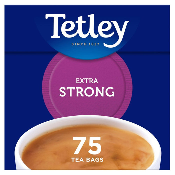 Tetley 75 Extra Strong Tea Bags (Case of 6) - BritishGram.com