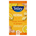 Tetley Herbal Zingy Lemon & Ginger 25 Plant Based Tea Bags 50g (Case of 6) - BritishGram.com