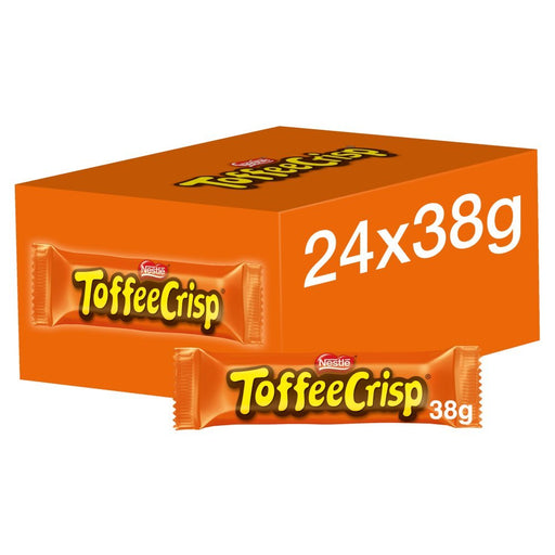 Toffee Crisp Milk Chocolate Bar, 38g (Box of 24) - BritishGram.com