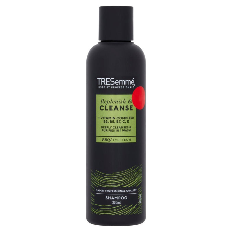 TRESemmé PRO Style Tech Replenish & Cleanse Shampoo 300ml (Case of 6) - BritishGram.com
