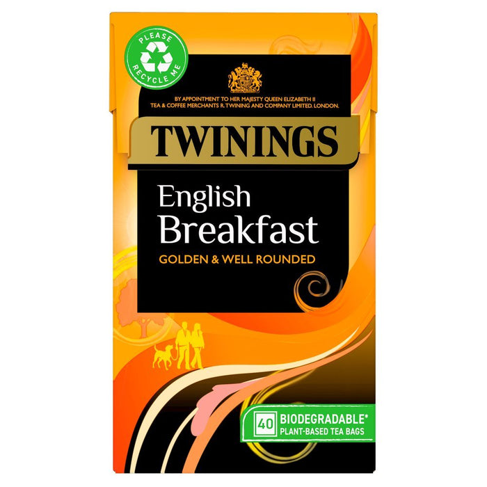 Twinings English Breakfast 40 Tea Bags 100g (Box of 4) - BritishGram.com