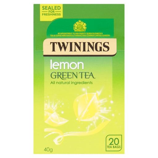 Twinings Lemon Green Tea 20 Tea Bags 40g (Case of 4) - BritishGram.com
