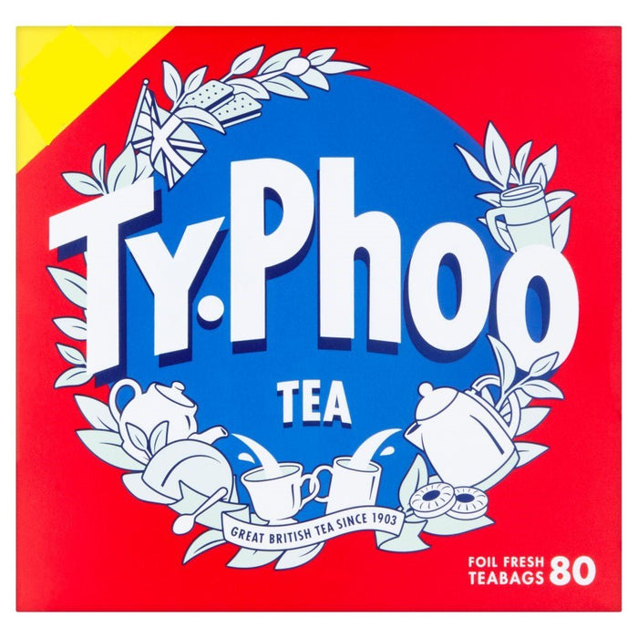 Typhoo 80 Tea bags PMP 232g (Case of 6) - BritishGram.com
