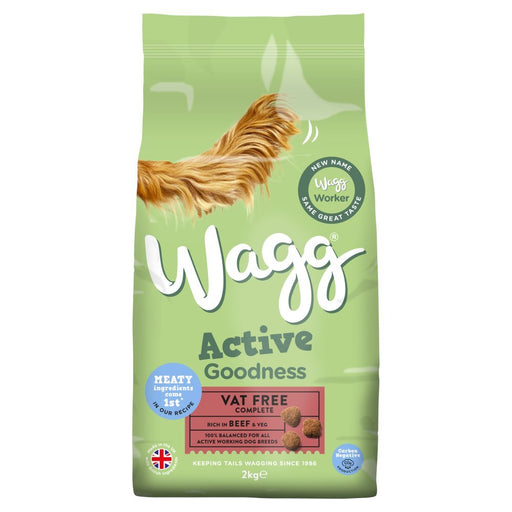 Wagg Active Goodness Vat Free Complete Rich in Beef & Veg 2kg (Case of 4) - BritishGram.com