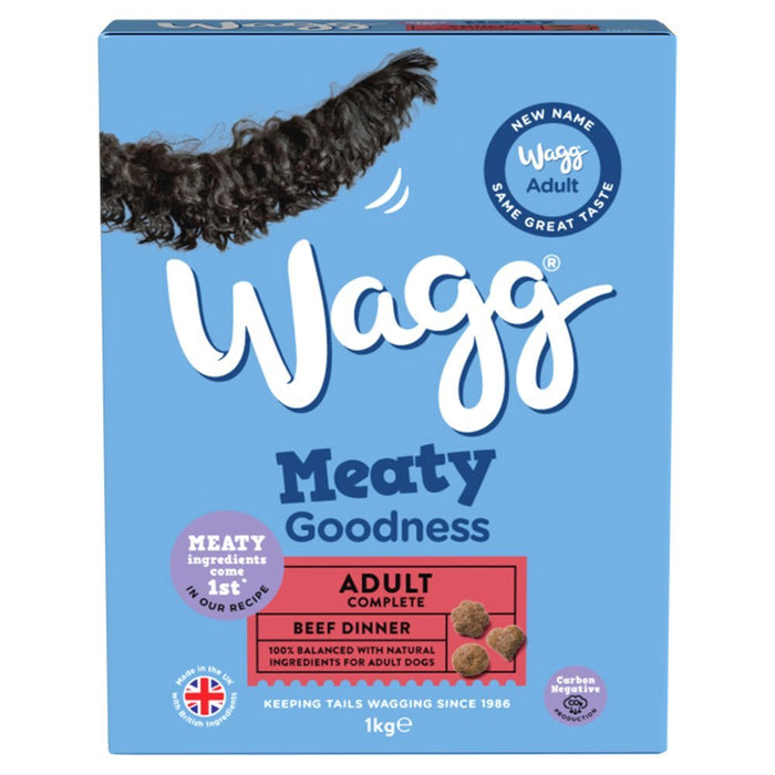 Wagg Meaty Goodness Adult Complete Beef Dinner 1kg (Case of 5) - BritishGram.com