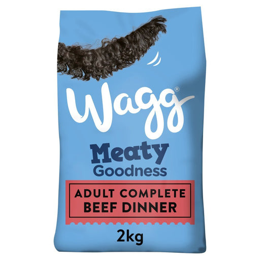 Wagg Meaty Goodness Adult Complete Beef Dinner Dry Dog Food 2kg (Case of 4) - BritishGram.com