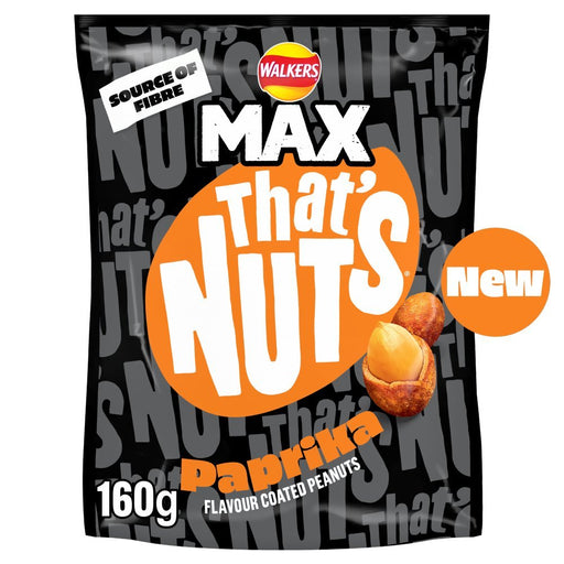 Walkers Max Paprika Sharing Coated Peanuts 160g (Box of 8) - BritishGram.com