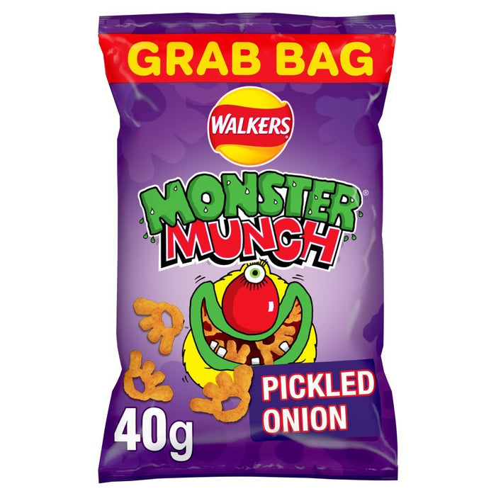 Walkers Monster Munch Pickled Onion Snacks Crisps 40g (Box of 35) - BritishGram.com