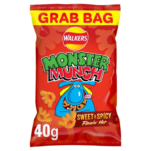 Walkers Monster Munch Sweet & Spicy Snacks Crisps 40g (Box of 35) - BritishGram.com