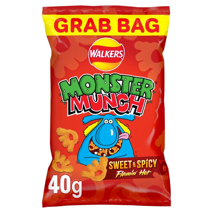Walkers Monster Munch Sweet & Spicy Snacks Crisps 40g (Box of 35) - BritishGram.com