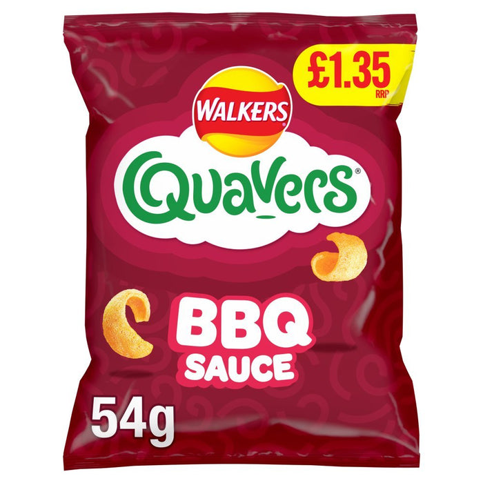 Walkers Quavers BBQ Sauce Snacks Crisps PMP 54g (Box of 18) - BritishGram.com