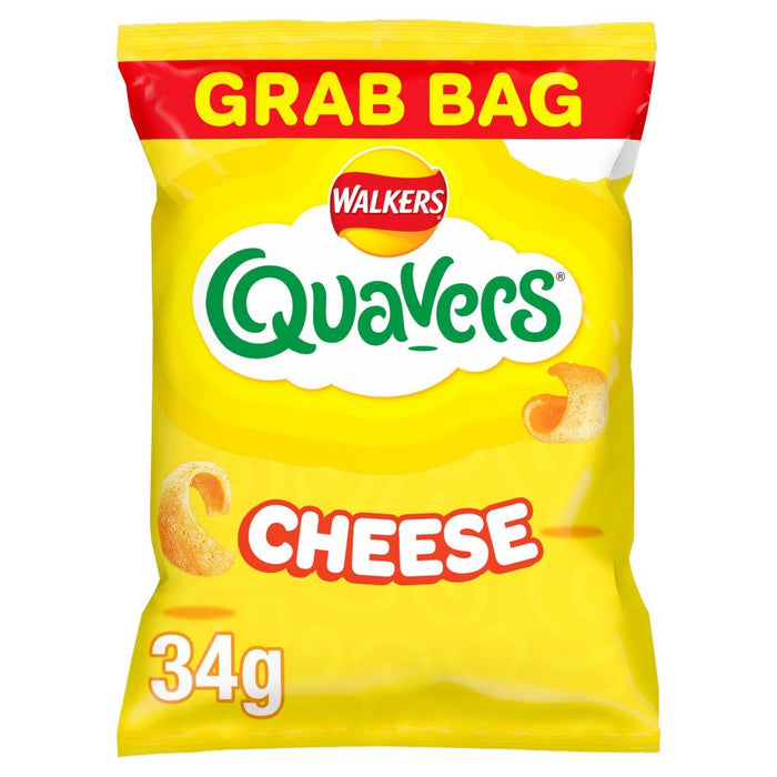 Walkers Quavers Cheese Grab Bag Crisps 34g (Box of 30) - BritishGram.com