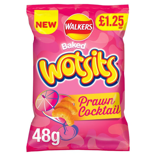 Walkers Wotsits Prawn Cocktail Crisps 48g (Box of 18) - BritishGram.com