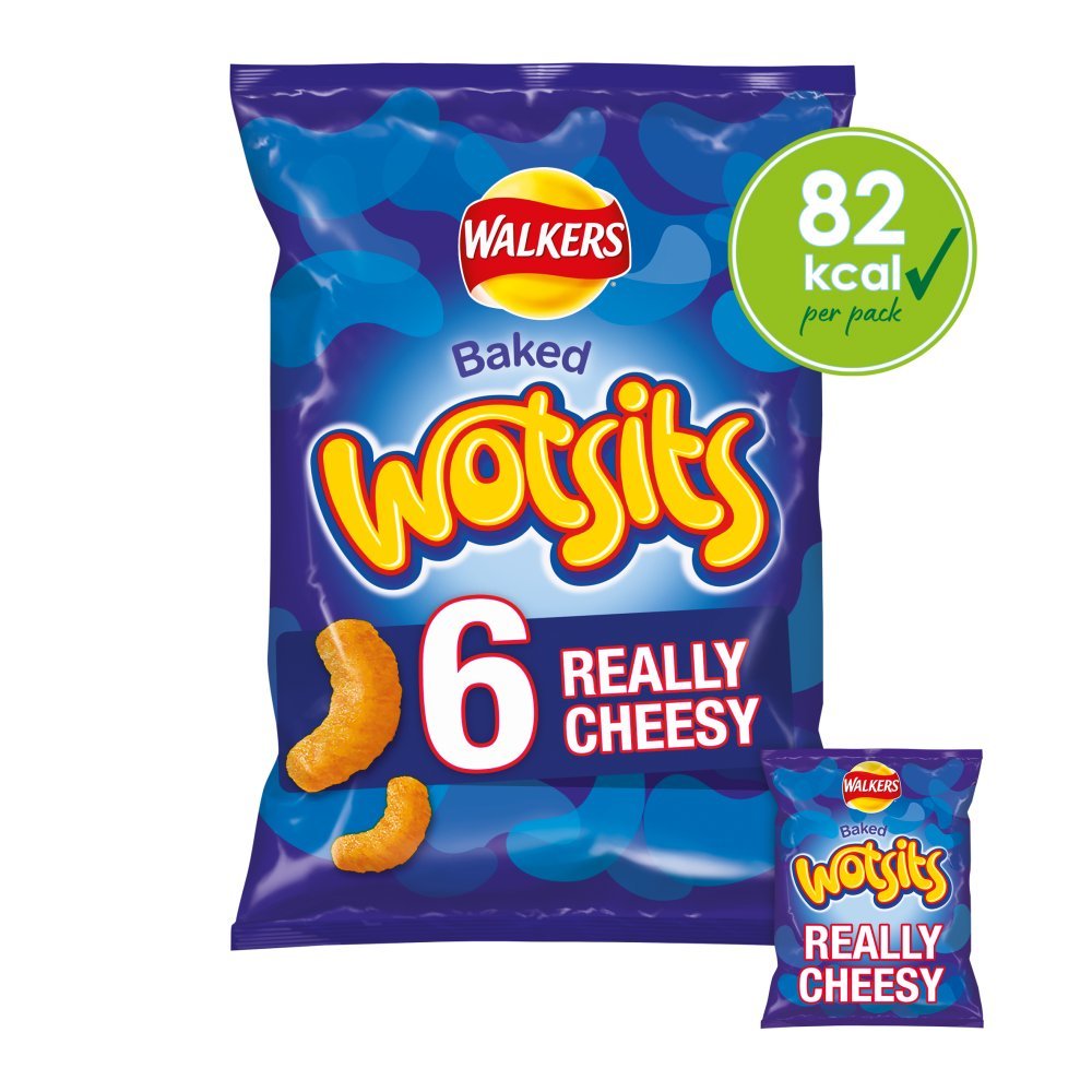 Walkers Wotsits Really Cheesy Multipack Snacks Crisps (6x16.5g ...