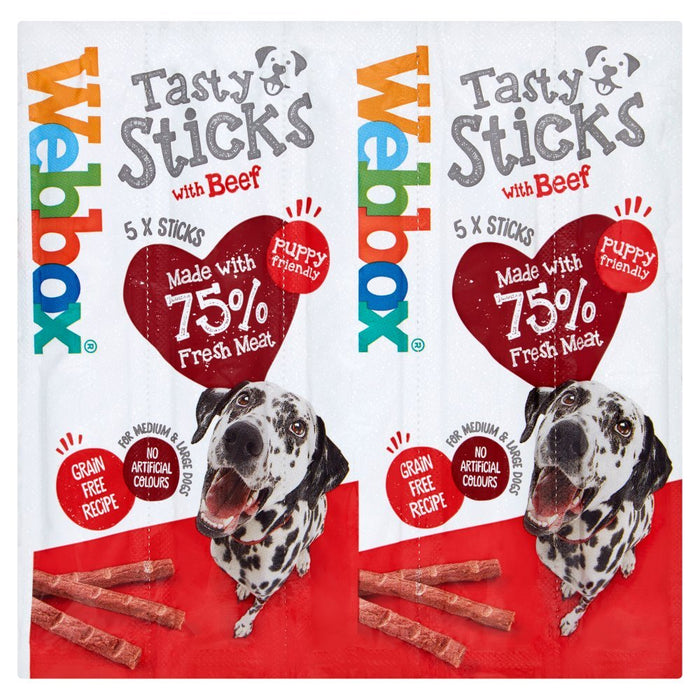 Webbox 5 Tasty Sticks with Beef 55g (Case of 18) - BritishGram.com