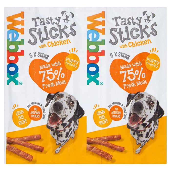 Webbox 5 Tasty Sticks with Chicken 55g (Case of 18) - BritishGram.com
