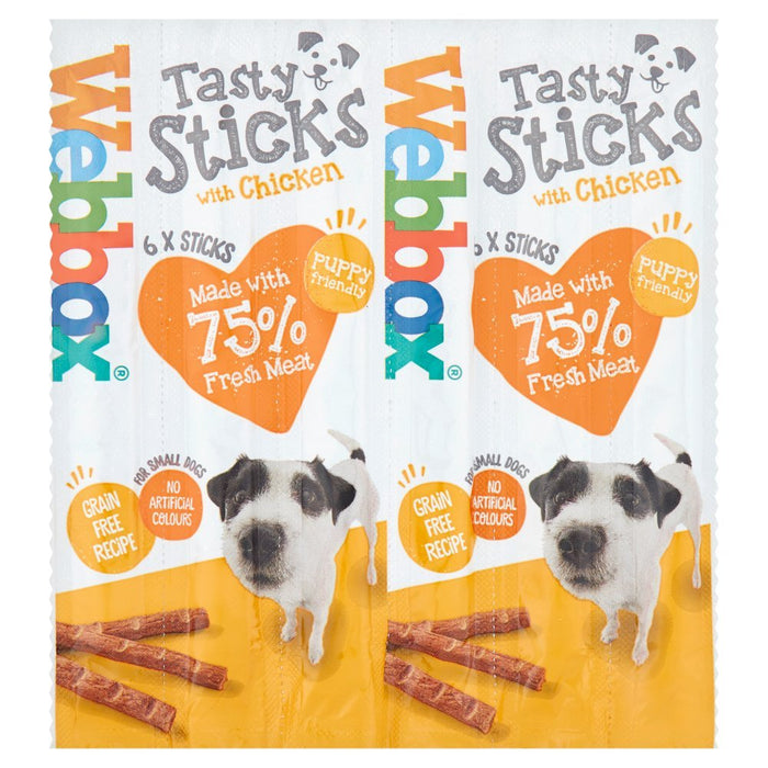 Webbox 6 Tasty Sticks with Chicken 30g (Case of 12) - BritishGram.com