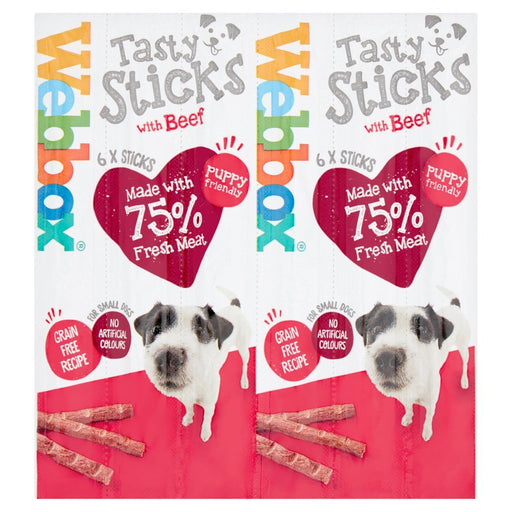 Webbox Dogs Delight 6 Tasty Sticks with Beef 30g (Case of 12) - BritishGram.com