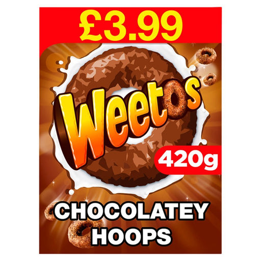 Weetos Chocolatey Hoops PMP 420g (Case of 8) - BritishGram.com