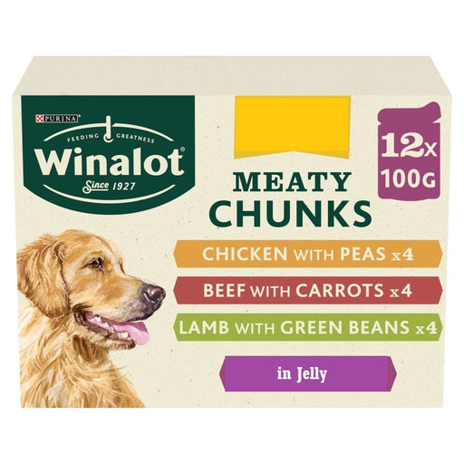 Winalot Meaty Chunks Mixed in Jelly PMP 12x100g (Case of 4) - BritishGram.com