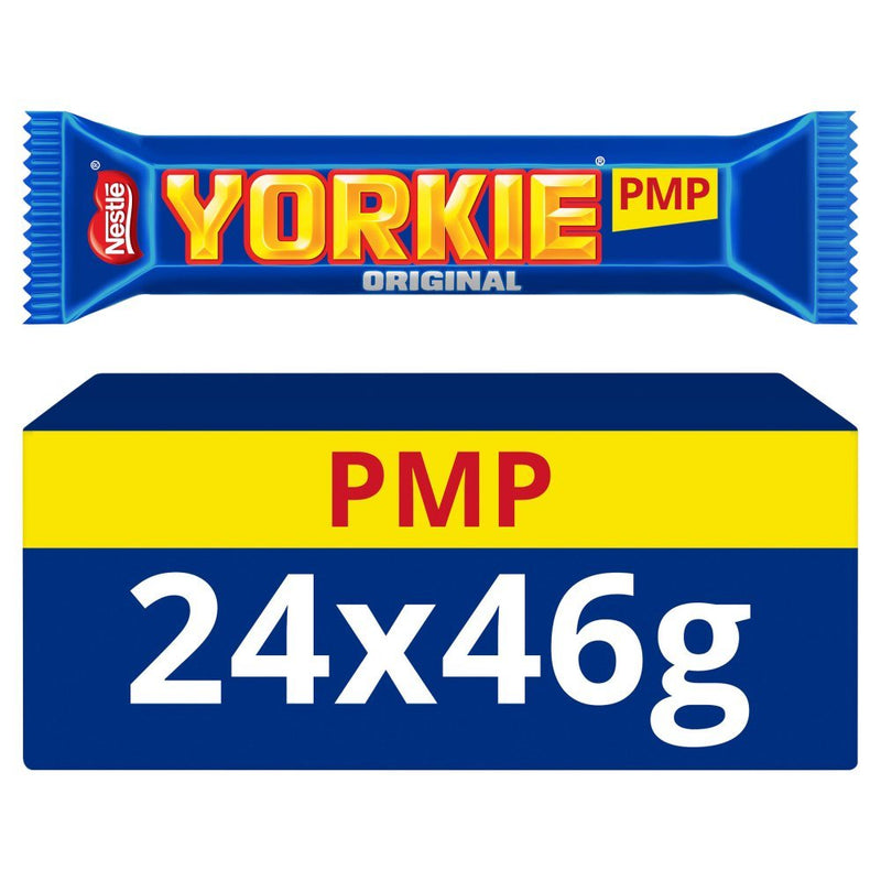 Yorkie Milk Chocolate Bar PMP 46g (Box of 24) - BritishGram.com