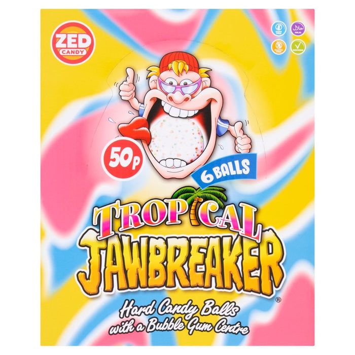 Zed Candy 6 Tropical Jawbreaker Balls 49.5g (Case of 24) - BritishGram.com