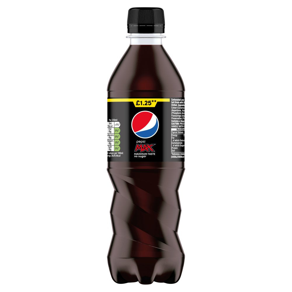 Pepsi Max No Sugar 500ml PMP (Case of 12) — BritishGram.com