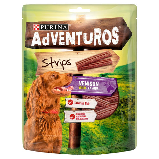 Adventuros Strips Dog Treat Venison Flavour, 90g (Case of 6) - BritishGram.com