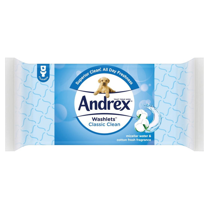 Andrex Classic Clean Washlets Single Pack (36 Sheets) - BritishGram.com