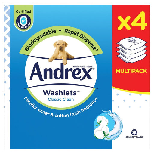 Andrex Classic Clean Washlets Single Pack (36 Sheets) - BritishGram.com