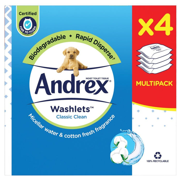 Andrex Classic Clean Washlets Single Pack (36 Sheets) - BritishGram.com