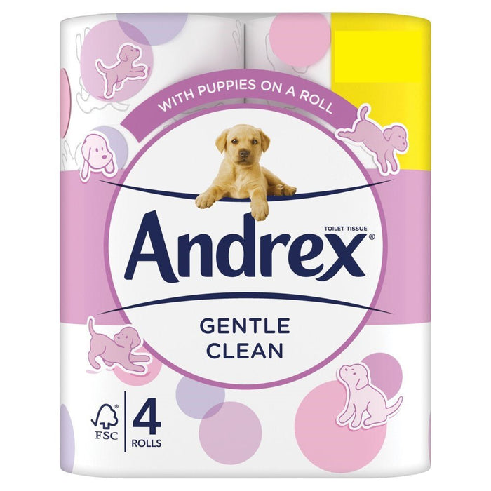 Andrex Gentle Clean Toilet Tissue, 4 Toilet Rolls - BritishGram.com