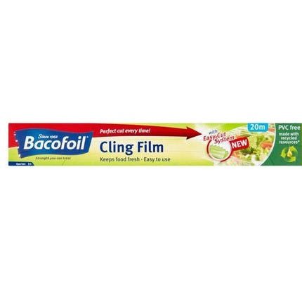 Bacofoil PVC Free Cling Film with Easy - Cut System 32.5cm x 20m (Case of 6) - BritishGram.com