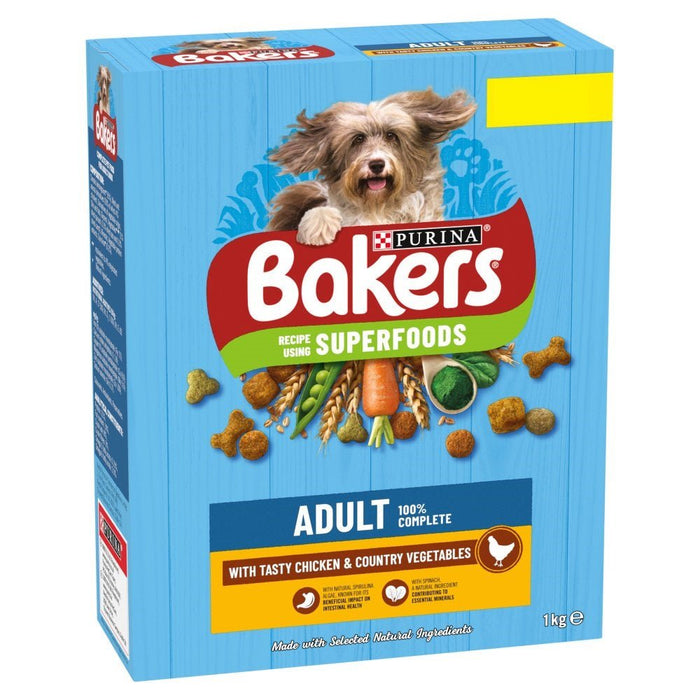 Bakers Adult with Tasty Chicken & Country Vegetables PMP 1kg (Case of 5) - BritishGram.com