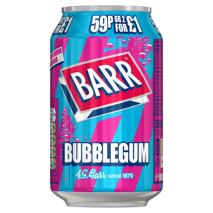 Barr Bubblegum, 330ml (Case of 24) - BritishGram.com