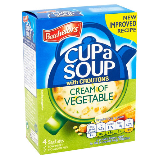 Batchelors Cup a Soup Chicken & Vegetable with Croutons 4 Sachets, 110g (Case of 9) - BritishGram.com