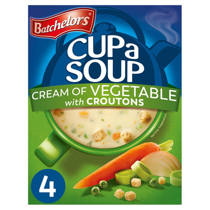 Batchelors Cup a Soup Cream of Vegetable 4 Instant Soup Sachets 122g (Case of 9) - BritishGram.com