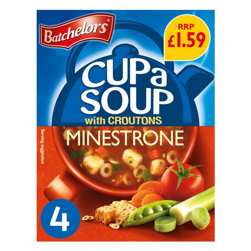 Batchelors Cup a Soup with Croutons Minestrone 4 Sachets 94g (Case of 9) - BritishGram.com
