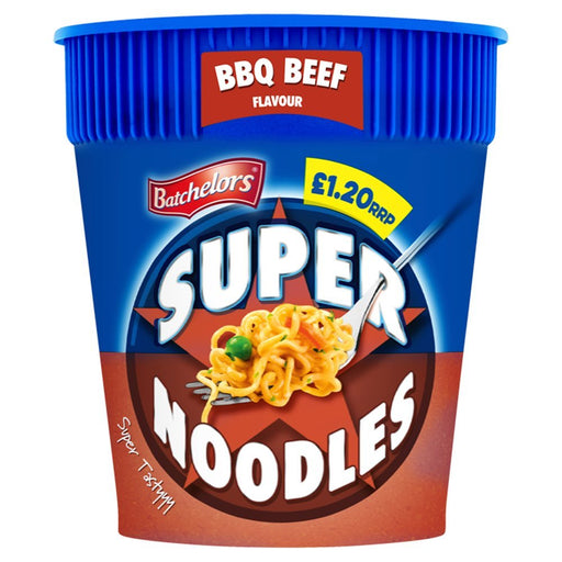 Batchelors Super Noodles Pot BBQ Beef Flavour, 75g (Case of 8) - BritishGram.com