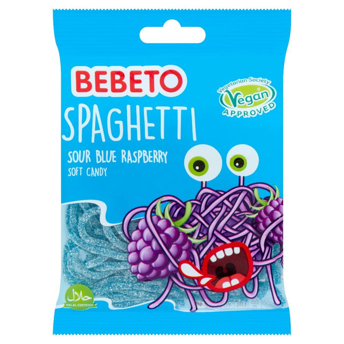 Bebeto Spaghetti Sour Blue Raspberry Soft Candy 70g (Case of 20) - BritishGram.com